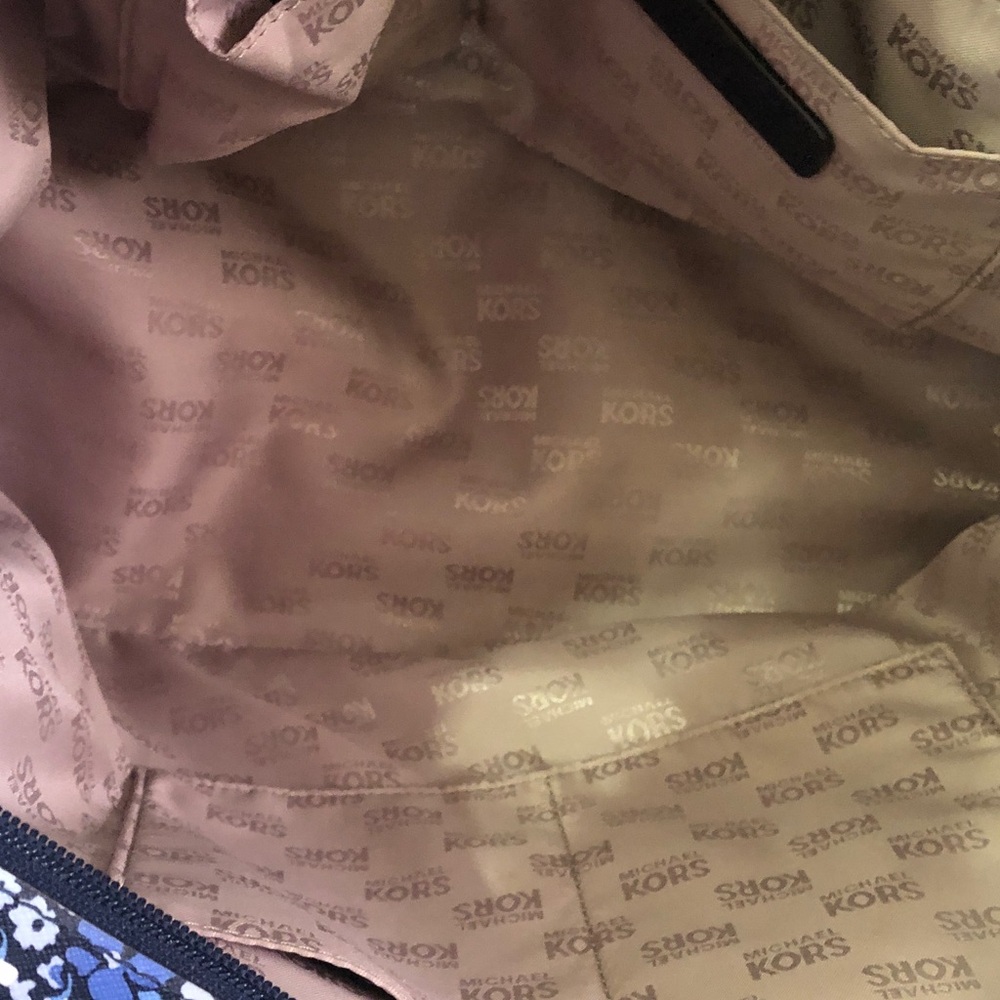 Michael Kors Blue Floral Tote - Picture 2 of 4